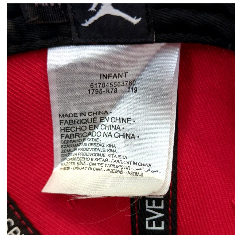 Nike Air Jordan Black Jumpman Logo Snapback Hat/Cap Red Infant - Picture 3 of 5